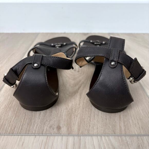 Giuseppe Zanotti Brown Leather Buckle Sandals Size 10 - Picture 5 of 13